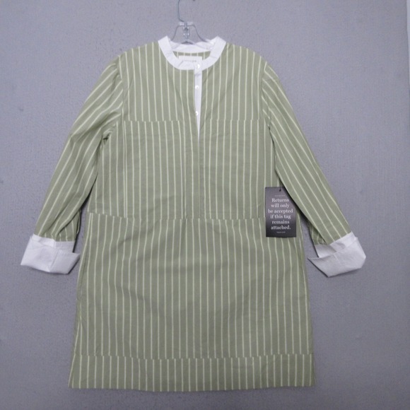 Pomander Place Dresses & Skirts - Tuckernuck Pomander Place Rohan Shirt Dress Small Green Stripe Pockets Shift NWT